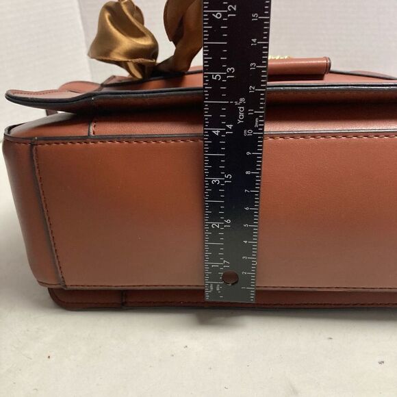 LONDON FOG Vegan Leather Shoulder Satchel Handbag Brown‎ - Picture 7 of 10